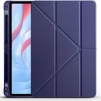 Kilifplus Huawei Honor Pad X9 ile Uyumlu Kılıf Tri Folding Silikon Kalem Bölmeli Katlanabilir Standlı PU Deri Yumuşak Kapak, Tablet Kılıfı [Kalem Alanı, Akıllı Kapak, Uyku Modlu] - Lacivert