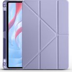 Kilifplus Huawei Honor Pad X9 ile Uyumlu Kılıf Tri Folding Silikon Kalem Bölmeli Katlanabilir Standlı PU Deri Yumuşak Kapak, Tablet Kılıfı [Kalem Alanı, Akıllı Kapak, Uyku Modlu] - Mor