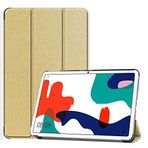 Kilifplus Huawei MatePad 10.4 ile Uyumlu Tablet Kılıfı Smart Cover Uyku Modlu Standlı Arkası Sert Şeffaf Kapak - Gold