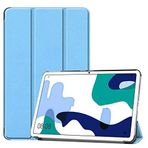 Kilifplus Huawei MatePad 10.4 ile Uyumlu Tablet Kılıfı Smart Cover Uyku Modlu Standlı Arkası Sert Şeffaf Kapak - Mavi