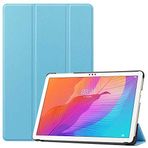 Kilifplus Huawei MatePad T10 ile Uyumlu Tablet Kılıfı Smart Cover Uyku Modlu Standlı Arkası Sert Şeffaf Kapak - Mavi
