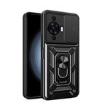Kilifplus Huawei Nova 12S Kılıf Magnetik Standlı Kamera Korumalı Zore Sürgülü Vega Kapak - Siyah