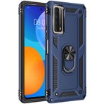 Kilifplus Huawei P Smart 2021 Zırhlı Standlı Mıknatıslı Tank Kapak Lacivert Telefon Kılıfı