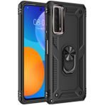 Kilifplus Huawei P Smart 2021 Zırhlı Standlı Mıknatıslı Tank Kapak Siyah Telefon Kılıfı