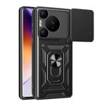Kilifplus Huawei Pura 70 Pro 5G Kılıf Magnetik Standlı Kamera Korumalı Zore Sürgülü Vega Kapak - Siyah