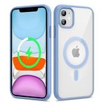 Kilifplus iPhone 11 Magsafe Wireless Şarj Özellikli Silikon Zore Ege Kapak Açık Mavi Kılıf