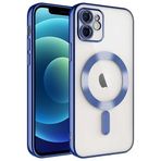 Kilifplus iPhone 12 (6.1) ile Uyumlu Kılıf Kamera Korumalı, Silikon, Kablosuz Şarj Özellikli, Kamera Lens Korumalı, Renkli Demre Kapak - Sierra Mavi