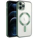 Kilifplus iPhone 12 Pro (6.1) ile Uyumlu Kılıf Kamera Korumalı, Silikon, Kablosuz Şarj Özellikli, Kamera Lens Korumalı, Renkli Demre Kapak - Yeşil