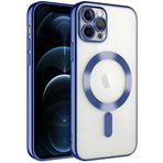 Kilifplus iPhone 13 Pro (6.1) ile Uyumlu Kılıf Kamera Korumalı, Silikon, Kablosuz Şarj Özellikli, Kamera Lens Korumalı, Renkli Demre Kapak - Sierra Mavi