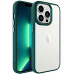 Kilifplus iPhone 14 Pro Max (6.7) Kılıf Şeffaf Arka Yüzey Renkli Kenar Krom Kapak - Koyu Yeşil
