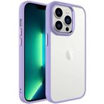 Kilifplus iPhone 14 Pro Max (6.7) Kılıf Şeffaf Arka Yüzey Renkli Kenar Krom Kapak - Lila