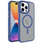 Kilifplus iPhone 15 (6.1) Mat Arka Yüzey Wireless Şarj Özellikli Zore Flet Magsafe Kapak Mavi Kılıf