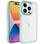 Kilifplus iPhone 15 Pro Max (6.7) ile Uyumlu Kılıf Şeffaf Arka Yüzey Renkli Kenar Krom Kapak - Yeşil