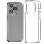 Kilifplus iPhone 15 Pro Max (6.7) ile Uyumlu Kılıf Şeffaf Pürüzsüz Yüzey, Kenarları Silikon, Sert Özel Kalıp Coss Kapak - Şeffaf
