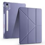 Kilifplus Lenovo Idea Tab Pro 12.7 TB-373FU ile Uyumlu Kılıf Tri Folding Silikon Kalem Bölmeli Katlanabilir Standlı PU Deri Yumuşak Kapak, Tablet Kılıfı [Akıllı Kapak, Uyku Modlu] - Mor