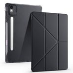 Kilifplus Lenovo Idea Tab Pro 12.7 TB-373FU ile Uyumlu Kılıf Tri Folding Silikon Kalem Bölmeli Katlanabilir Standlı PU Deri Yumuşak Kapak, Tablet Kılıfı [Akıllı Kapak, Uyku Modlu] - Siyah