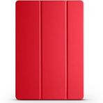 Kilifplus Lenovo Tab P12 ile Uyumlu Tablet Kılıfı Smart Cover Uyku Modlu Standlı Arkası Sert Şeffaf Kapak - Kırmızı