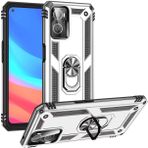 Kilifplus Oppo A96 4G Zırhlı Standlı Mıknatıslı Tank Kapak Gümüş Kılıf