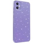 Kilifplus Samsung Galaxy A05 ile Uyumlu Silikon Kapak Simli Parlak Lux Kamera Korumalı Koton - Mor