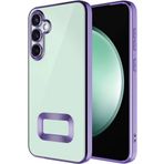 Kilifplus Samsung Galaxy A05s ile Uyumlu Kılıf Kamera Korumalı Silikon Logo Açık Arkası Şeffaf Omega Kapak - Lila