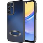 Kilifplus Samsung Galaxy A15 ile Uyumlu Kılıf Kamera Korumalı Silikon Logo Açık Arkası Şeffaf Omega Kapak - Siyah