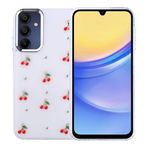 Kilifplus Samsung Galaxy A15 ile Uyumlu Kılıf Şeffaf Simli Airbag Tasarımlı Kapak, Darbe Emici, Kamera Korumalı, [ Tam Uyumlu, Zarif, Kaliteli ], Kiraz