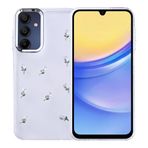 Kilifplus Samsung Galaxy A15 ile Uyumlu Kılıf Şeffaf Simli Airbag Tasarımlı Kapak, Darbe Emici, Kamera Korumalı, [ Tam Uyumlu, Zarif, Kaliteli ], Lale
