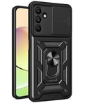 Kilifplus Samsung Galaxy A15 ile Uyumlu Kılıf Zırhlı Standlı Sürgülü Kamera Korumalı Zırhlı Tam Koruma Sürgülü Vega Kapak, Tam Uyumlu, Tank Kapak - Siyah