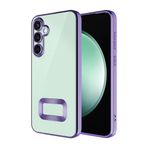 Kilifplus Samsung Galaxy A16 ile Uyumlu Kılıf Kamera Korumalı Silikon Logo Açık Arkası Şeffaf Omega Kapak - Lila