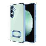Kilifplus Samsung Galaxy A16 ile Uyumlu Kılıf Kamera Korumalı Silikon Logo Açık Arkası Şeffaf Omega Kapak - Mavi