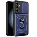 Kilifplus Samsung Galaxy A24 ile Uyumlu Kılıf Zırhlı Standlı Sürgülü Kamera Korumalı Zırhlı Tam Koruma Sürgülü Vega Kapak, Tam Uyumlu, Tank Kapak - Mavi