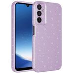Kilifplus Samsung Galaxy A24 ile Uyumlu Silikon Kapak Simli Parlak Lux Kamera Korumalı Koton - Lila