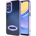 Kilifplus Samsung Galaxy A25 ile Uyumlu Kılıf Kamera Korumalı Silikon Logo Açık Arkası Şeffaf Omega Kapak - Lila