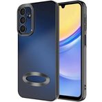 Kilifplus Samsung Galaxy A25 ile Uyumlu Kılıf Kamera Korumalı Silikon Logo Açık Arkası Şeffaf Omega Kapak - Siyah