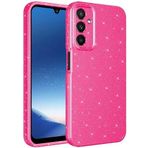Kilifplus Samsung Galaxy A25 ile Uyumlu Silikon Kapak Simli Parlak Lux Kamera Korumalı Koton - Koyu Pembe