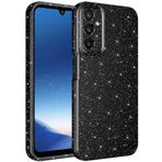 Kilifplus Samsung Galaxy A25 ile Uyumlu Silikon Kapak Simli Parlak Lux Kamera Korumalı Koton - Siyah