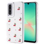 Kilifplus Samsung Galaxy A26 ile Uyumlu Kılıf Şeffaf Simli Airbag Tasarımlı Kapak, Darbe Emici, Kamera Korumalı, [ Tam Uyumlu, Zarif, Kaliteli ], Kiraz
