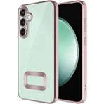 Kilifplus Samsung Galaxy A35 ile Uyumlu Kılıf Kamera Korumalı Silikon Logo Açık Arkası Şeffaf Omega Kapak - Rose Gold
