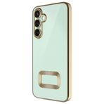 Kilifplus Samsung Galaxy A36 ile Uyumlu Kılıf Kamera Korumalı Silikon Logo Açık Arkası Şeffaf Omega Kapak - Gold