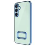 Kilifplus Samsung Galaxy A36 ile Uyumlu Kılıf Kamera Korumalı Silikon Logo Açık Arkası Şeffaf Omega Kapak - Mavi