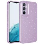 Kilifplus Samsung Galaxy A54 ile Uyumlu Silikon Kapak Simli Parlak Lux Kamera Korumalı Koton - Lila