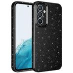 Kilifplus Samsung Galaxy A54 ile Uyumlu Silikon Kapak Simli Parlak Lux Kamera Korumalı Koton - Siyah