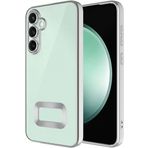Kilifplus Samsung Galaxy A55 ile Uyumlu Kılıf Kamera Korumalı Silikon Logo Açık Arkası Şeffaf Omega Kapak - Gümüş
