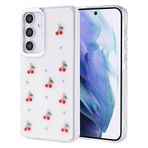 Kilifplus Samsung Galaxy A55 ile Uyumlu Kılıf Şeffaf Simli Airbag Tasarımlı Kapak, Darbe Emici, Kamera Korumalı, [ Tam Uyumlu, Zarif, Kaliteli ], Kiraz