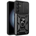 Kilifplus Samsung Galaxy A55 ile Uyumlu Kılıf Zırhlı Standlı Sürgülü Kamera Korumalı Zırhlı Tam Koruma Sürgülü Vega Kapak, Tam Uyumlu, Tank Kapak - Siyah