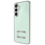 Kilifplus Samsung Galaxy A56 ile Uyumlu Kılıf Kamera Korumalı Silikon Logo Açık Arkası Şeffaf Omega Kapak - Gümüş