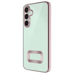 Kilifplus Samsung Galaxy A56 ile Uyumlu Kılıf Kamera Korumalı Silikon Logo Açık Arkası Şeffaf Omega Kapak - Rose Gold
