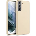Kilifplus Samsung Galaxy S21 FE ile Uyumlu Kılıf Mat Esnek Lux Silikon Kapak İnce Kaliteli Renkli Yumuşak - Gold