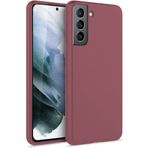 Kilifplus Samsung Galaxy S21 FE ile Uyumlu Kılıf Mat Esnek Lux Silikon Kapak İnce Kaliteli Renkli Yumuşak - Mürdüm