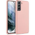 Kilifplus Samsung Galaxy S21 FE ile Uyumlu Kılıf Mat Esnek Lux Silikon Kapak İnce Kaliteli Renkli Yumuşak - Rose Gold